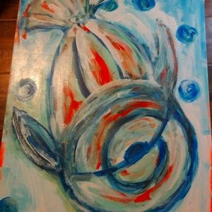 Hand-painted flat flounder family